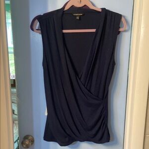 41 Hawthorn Navy Blue  Sleeveless Wrap Blouse